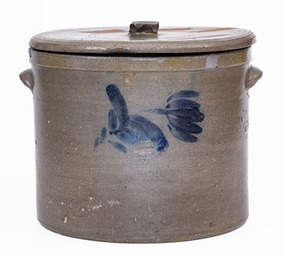 W.H. LEHEW & CO. / STRASBURG, VA Lidded Stoneware Cake Crock