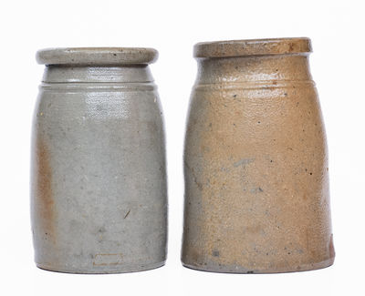 Two Western PA Cobalt-Decorated Stoneware Canning Jars