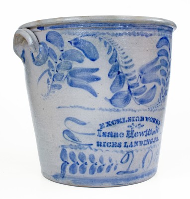 Exceptional Isaac Hewitt, Jr. / Rices Landing, PA Monumental 20 Gal. Stoneware Jar
