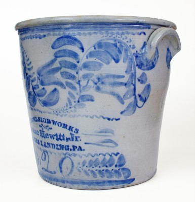 Exceptional Isaac Hewitt, Jr. / Rices Landing, PA Monumental 20 Gal. Stoneware Jar