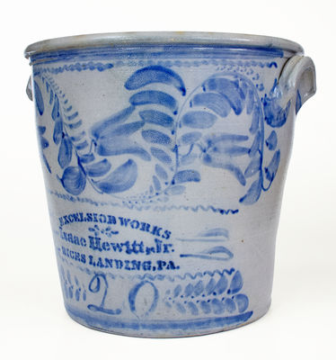 Outstanding and Important Isaac Hewitt, Jr. / Rices Landing, PA Monumental 20 Gal. Stoneware Jar