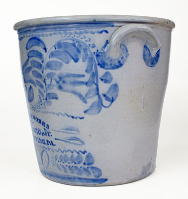 Outstanding and Important Isaac Hewitt, Jr. / Rices Landing, PA Monumental 20 Gal. Stoneware Jar