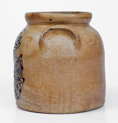 Rare WM E WARNER / WEST TROY Patriotic Stoneware Shield Crock