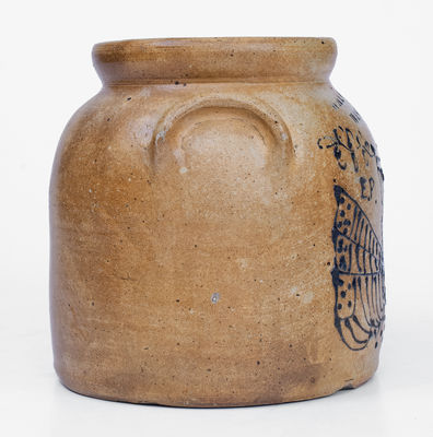 Rare WM E WARNER / WEST TROY Patriotic Stoneware Shield Crock