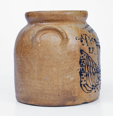 Rare WM E WARNER / WEST TROY Patriotic Stoneware Shield Crock