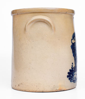 Exceptional WHITES UTICA 4 Gal. Stoneware Crock w/ Bold Standing Lion Decoration