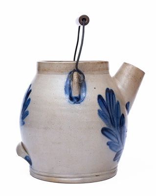 Extremely Rare COWDEN & WILCOX / HARRISBURG, PA Stoneware Batter Pail w/ Bird-in-Wreath