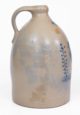 Rare J. C. WAELDE / NORTH BAY, NY Stoneware Jug w/ Rooster Decoration