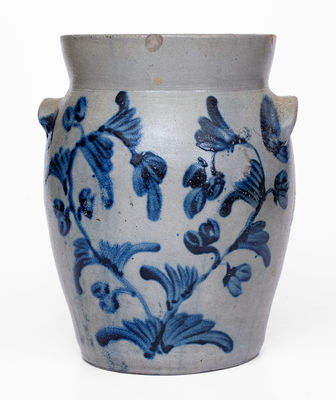 1 1/2 Gal. Stoneware Jar with Floral Decoration, Baltimore, MD, circa 1840