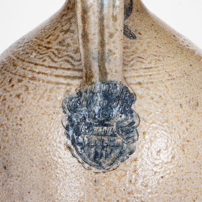 Extremely Rare and Important Chester Webster Stoneware Jug with Incised Cobalt Birds