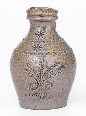 Extremely Rare and Fine Chester Webster, Randolph County, NC Miniature Stoneware Jug