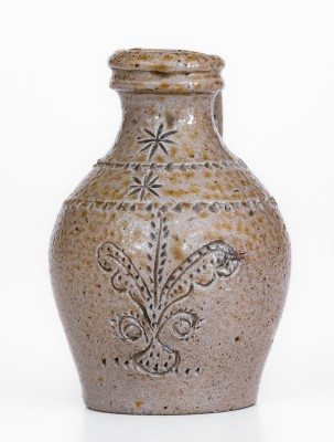 Very Fine Chester Webster Miniature Stoneware Jug with Incised Decoration