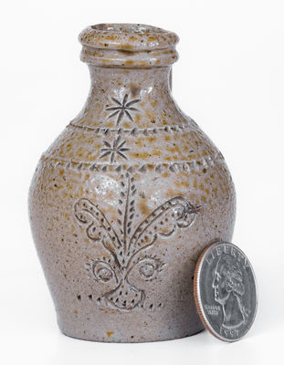 Extremely Rare and Fine Chester Webster, Randolph County, NC Miniature Stoneware Jug