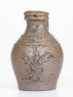 Extremely Rare and Fine Chester Webster, Randolph County, NC Miniature Stoneware Jug