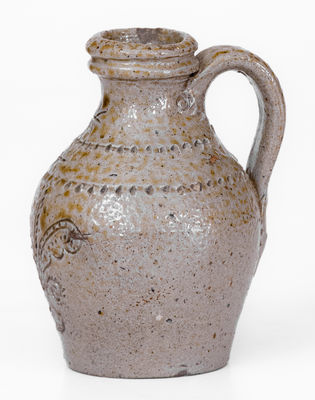 Extremely Rare and Fine Chester Webster, Randolph County, NC Miniature Stoneware Jug