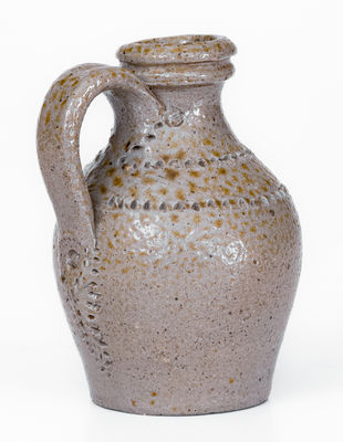 Extremely Rare and Fine Chester Webster, Randolph County, NC Miniature Stoneware Jug