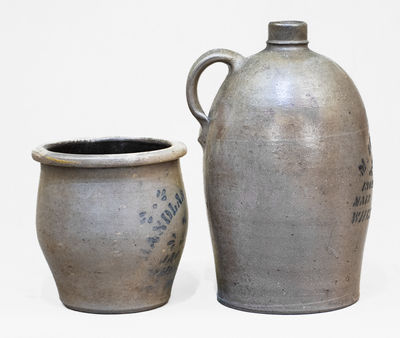 Two Pieces of West Virginia Advertising Stoneware