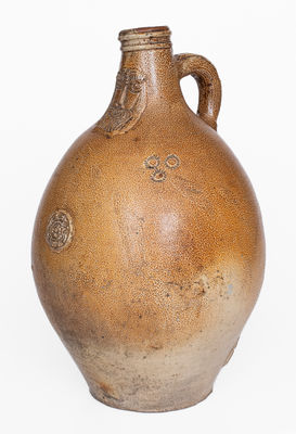 Large-Sized Bellarmine Stoneware Jug, probably Frechen, Germany, 16th or 17th century