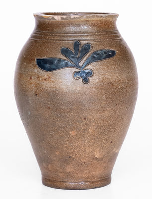 Scarce and Fine Small-Sized Manhattan Stoneware Jar w/ Incised Decoration, late 18th century