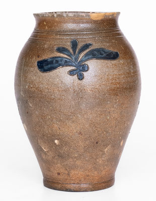 Scarce and Fine Small-Sized Manhattan Stoneware Jar w/ Incised Decoration, late 18th century