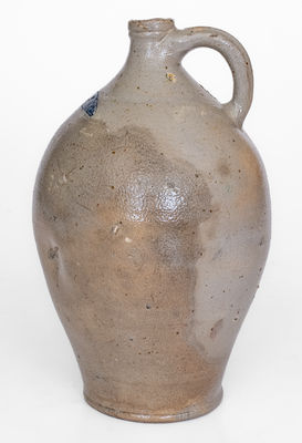 Attrib. Frederick Carpenter, Charlestown, MA Stoneware Jug w/ Impressed Fish Decoration