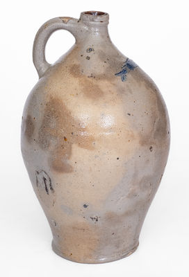 Attrib. Frederick Carpenter, Charlestown, MA Stoneware Jug w/ Impressed Fish Decoration