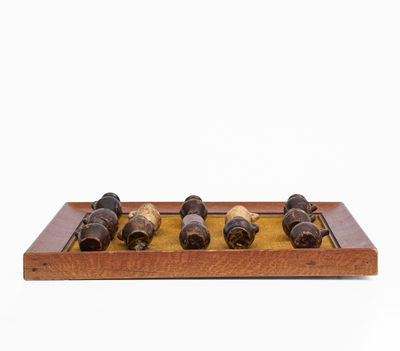 Framed Miniature American Stoneware Jugs, Illustrated in Elmer Smith s 1972 POTTERY Book