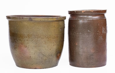 Two Pieces of Salt-Glazed Stoneware, Strasburg, VA origin, circa 1880