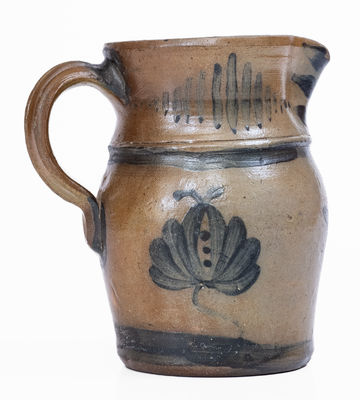 Rare Small-Sized attrib. A.P. Donaghho, Parkersburg, WV Stoneware Pitcher w/ Elaborate Decoration