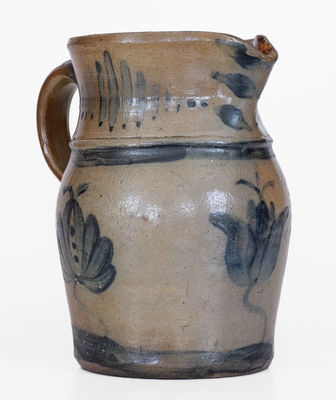 Rare Small-Sized attrib. A.P. Donaghho, Parkersburg, WV Stoneware Pitcher w/ Elaborate Decoration