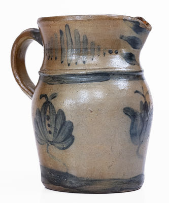 Rare Small-Sized attrib. A.P. Donaghho, Parkersburg, WV Stoneware Pitcher w/ Elaborate Decoration
