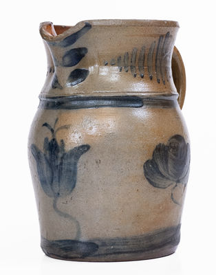 Rare Small-Sized attrib. A.P. Donaghho, Parkersburg, WV Stoneware Pitcher w/ Elaborate Decoration
