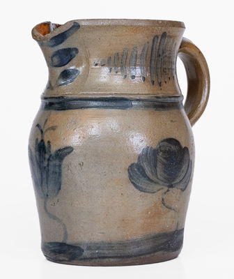 Rare Small-Sized attrib. A.P. Donaghho, Parkersburg, WV Stoneware Pitcher w/ Elaborate Decoration