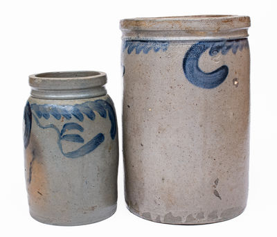 Two Cobalt-Decorated Shenandoah Valley of Virginia Stoneware Jars