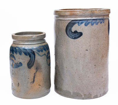 Two Cobalt-Decorated Shenandoah Valley of Virginia Stoneware Jars