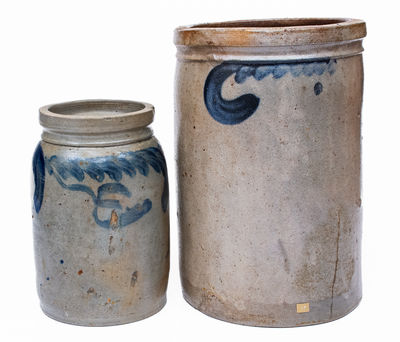 Two Cobalt-Decorated Shenandoah Valley of Virginia Stoneware Jars