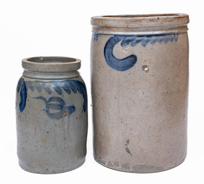 Two Cobalt-Decorated Shenandoah Valley of Virginia Stoneware Jars