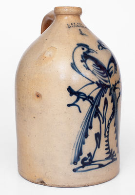 Rare and Fine J. & E. NORTON / BENNINGTON, VT 3 Gal. Stoneware Jug w/ Double Pheasant Decoration