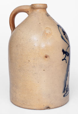 Rare and Fine J. & E. NORTON / BENNINGTON, VT 3 Gal. Stoneware Jug w/ Double Pheasant Decoration