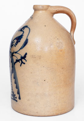 Rare and Fine J. & E. NORTON / BENNINGTON, VT 3 Gal. Stoneware Jug w/ Double Pheasant Decoration