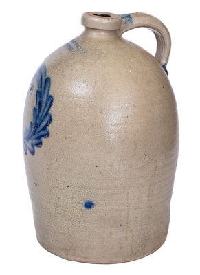 Exceptional 3 Gal. COWDEN & WILCOX / HARRISBURG, PA Stoneware Jug w/ Elaborate Man-in-the-Moon
