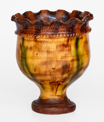 Fine Chester County, PA Redware Flowerpot, probably Vickers Family