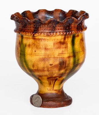 Fine Chester County, PA Redware Flowerpot, probably Vickers Family