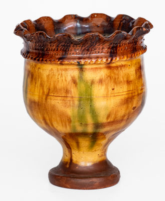 Fine Chester County, PA Redware Flowerpot, probably Vickers Family