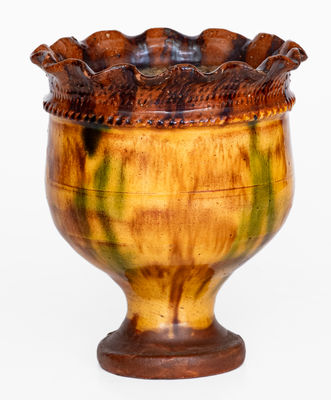 Fine Chester County, PA Redware Flowerpot, probably Vickers Family