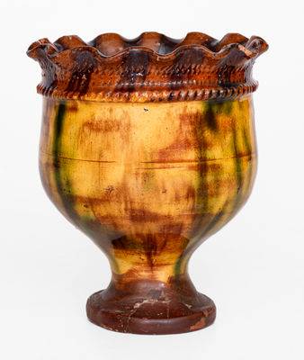 Fine Chester County, PA Redware Flowerpot, probably Vickers Family