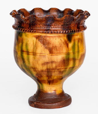 Fine Chester County, PA Redware Flowerpot, probably Vickers Family