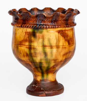 Fine Chester County, PA Redware Flowerpot, probably Vickers Family