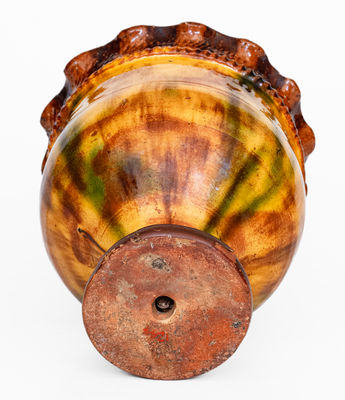 Fine Chester County, PA Redware Flowerpot, probably Vickers Family