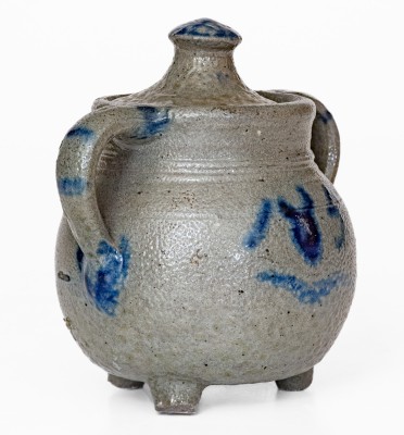 Extremely Rare and Important Craven Family Stoneware Footed Sugar Bowl, North Carolina, 1853